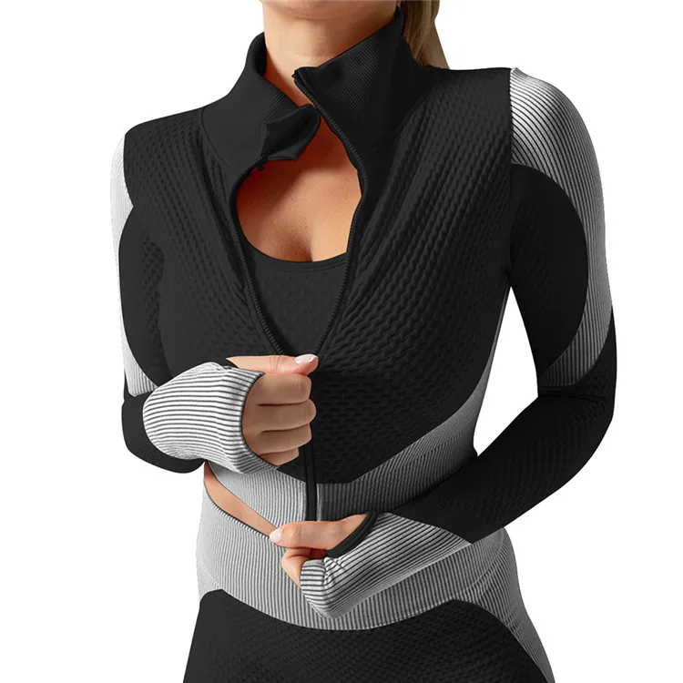 Custom Logo Women Winter Tracksuit Plain 3 Piece Set Sport Tracksuit Set