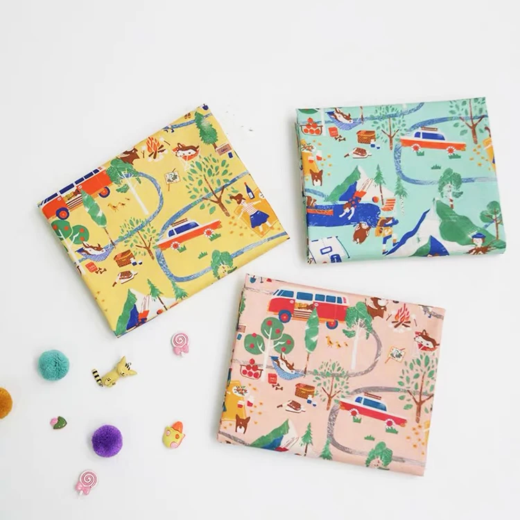 Customized digital print screen printing 100% Ramie linen breathable digital printed fabric for dresses garment