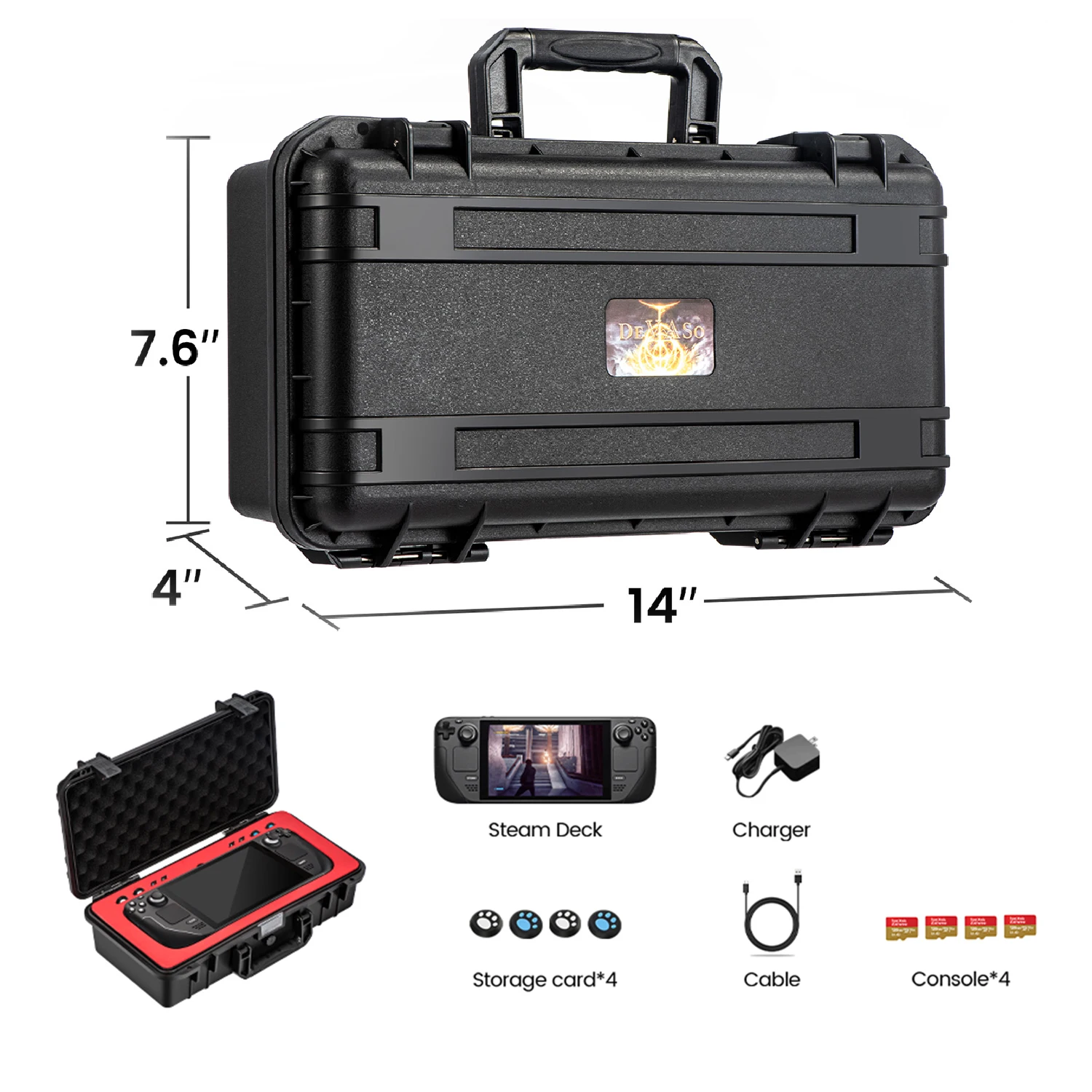 Sturdy Portable PP Travel Gamepad Docking Station Storage Suitcase Handheld Game Console Case Carrying Case for Steam Deck