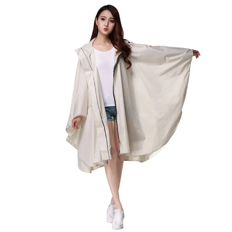 Wholesale 100% Polyester Rain Poncho with Pockets Hooded Muilt-color Adults Poncho