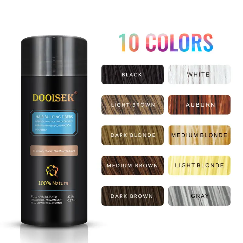 Hot Sale fibra capilar Waterproof Hair filler Fiber Black Powder Fibre Hair Loss Cover Up Instantly Thick Hair Building Fibers