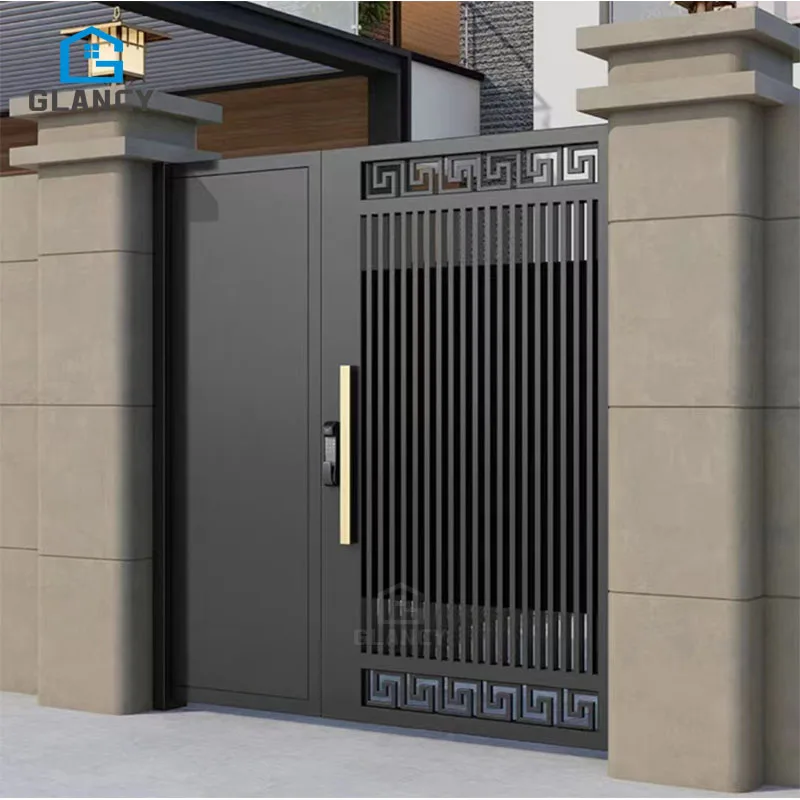 Customized Decorative Courtyard Entrance Aluminum Fence Gate Driveway Sliding Gate