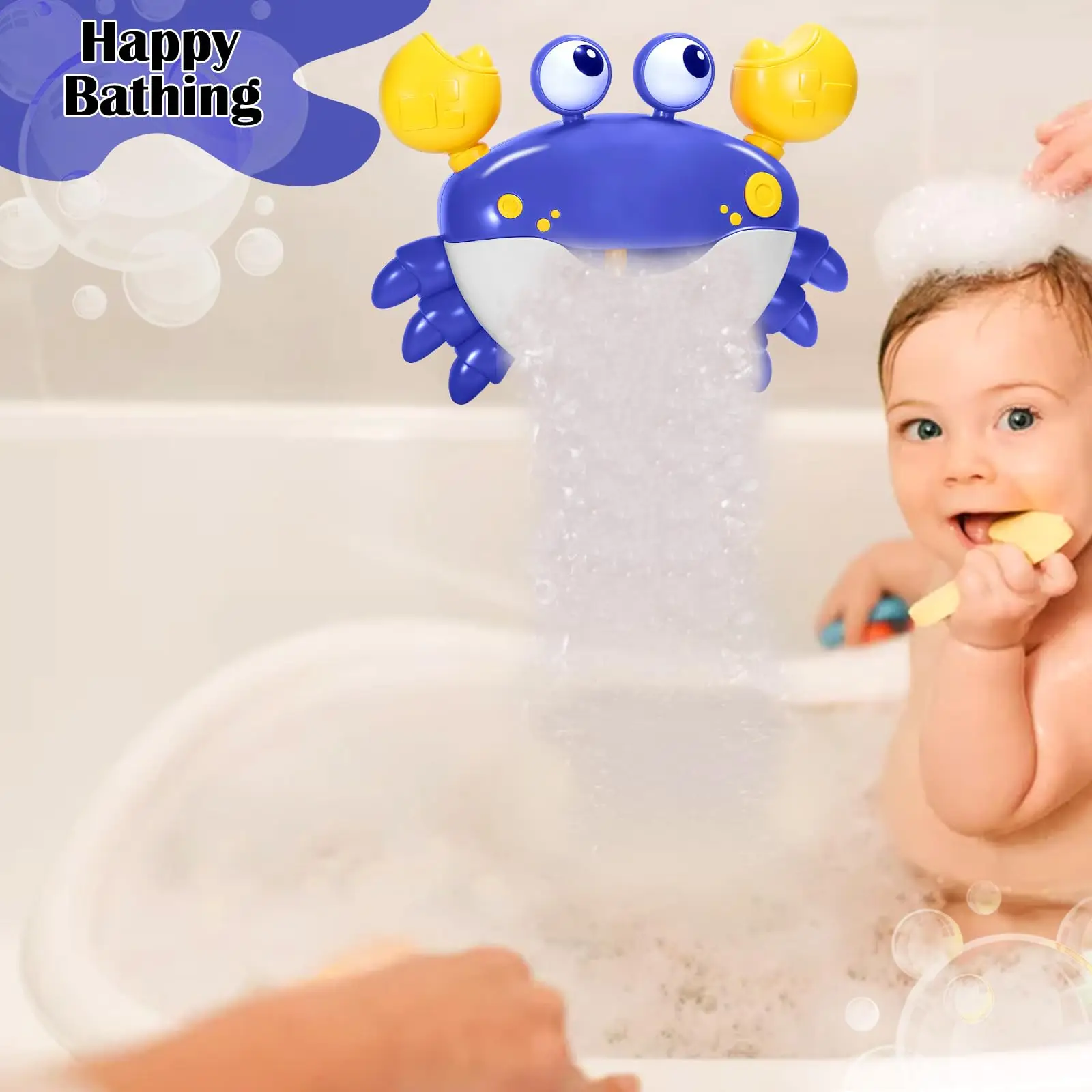 2024 New Baby Bath Toys Crab Bubble Bath Maker Bath Bubble Machine For Kids Toddlers Infant