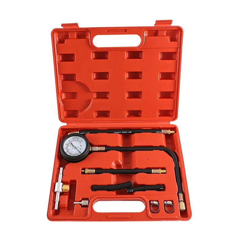 Испытательный комплект для измерения давления топлива автомобильный бензиновый газовый топливный инжектор тестовый манометр набор инструментов 0-100PSI автомобиля