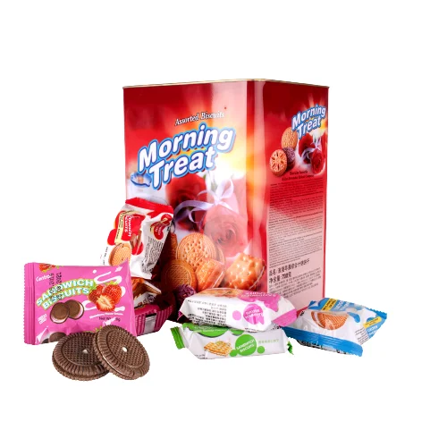 Wholesale OEM Various packaging designs 700g Assorted filled Sandwich Biscuits cookies