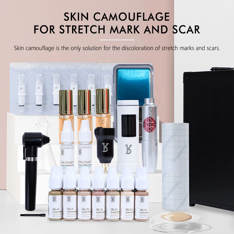 Private Label Permanent Makeup Removal Erasable Stretch Marks Therapy YD Skin Camouflage Color Set for Scar Cover Repair