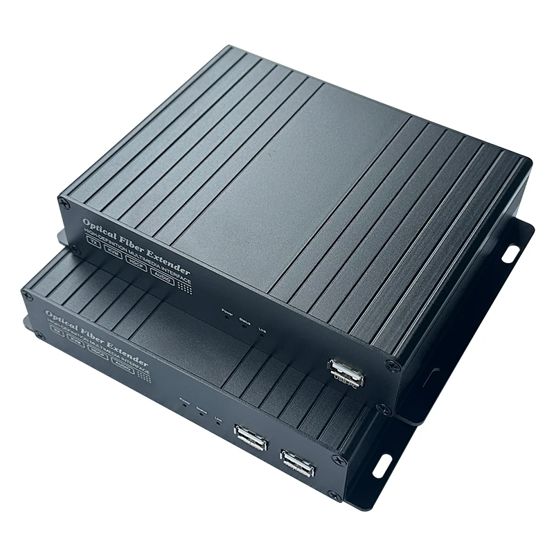 20KM USB HD1.3 KVM Optical Fiber Extender LED Screen Fiber Optical Media Converters LC Port With SFP Module Single Mode 1 Core