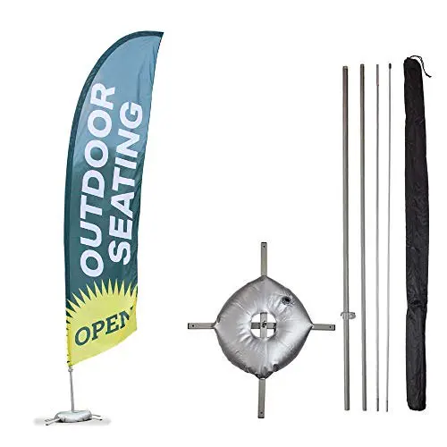 Manufacture Durable 8ft 9ft 10ft 12ft 15ft 16ft Fiberglass Aluminium Beach Rectangle Teardrop Feather Flag Pole Bases Kits