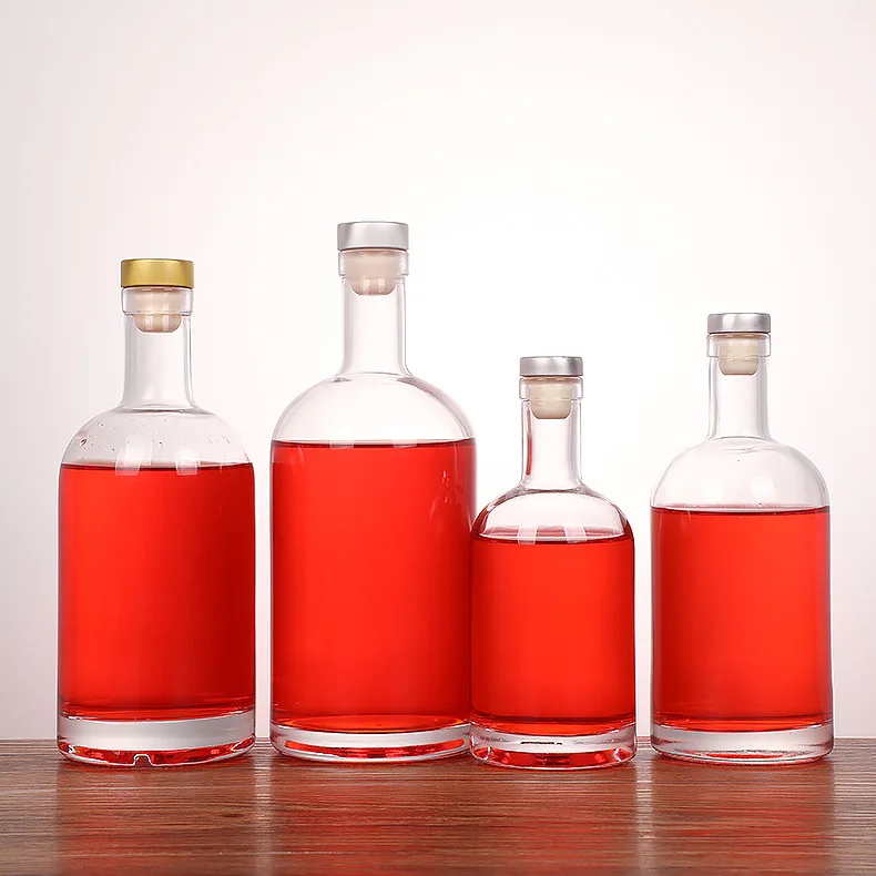 Clearance Sale Custom Empty Vodka Bottle 375ml 500ml 750ml Glass Bottle For Liquor With Cap