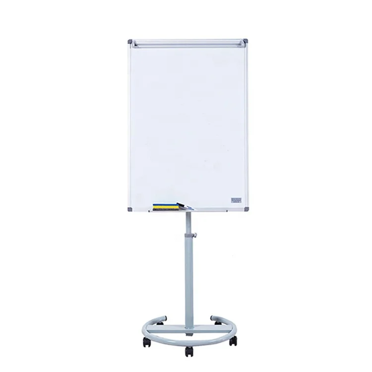 
Hot selling home office height adjustable flipchart stand mobile magnetic whiteboard flip chart board with wheels 