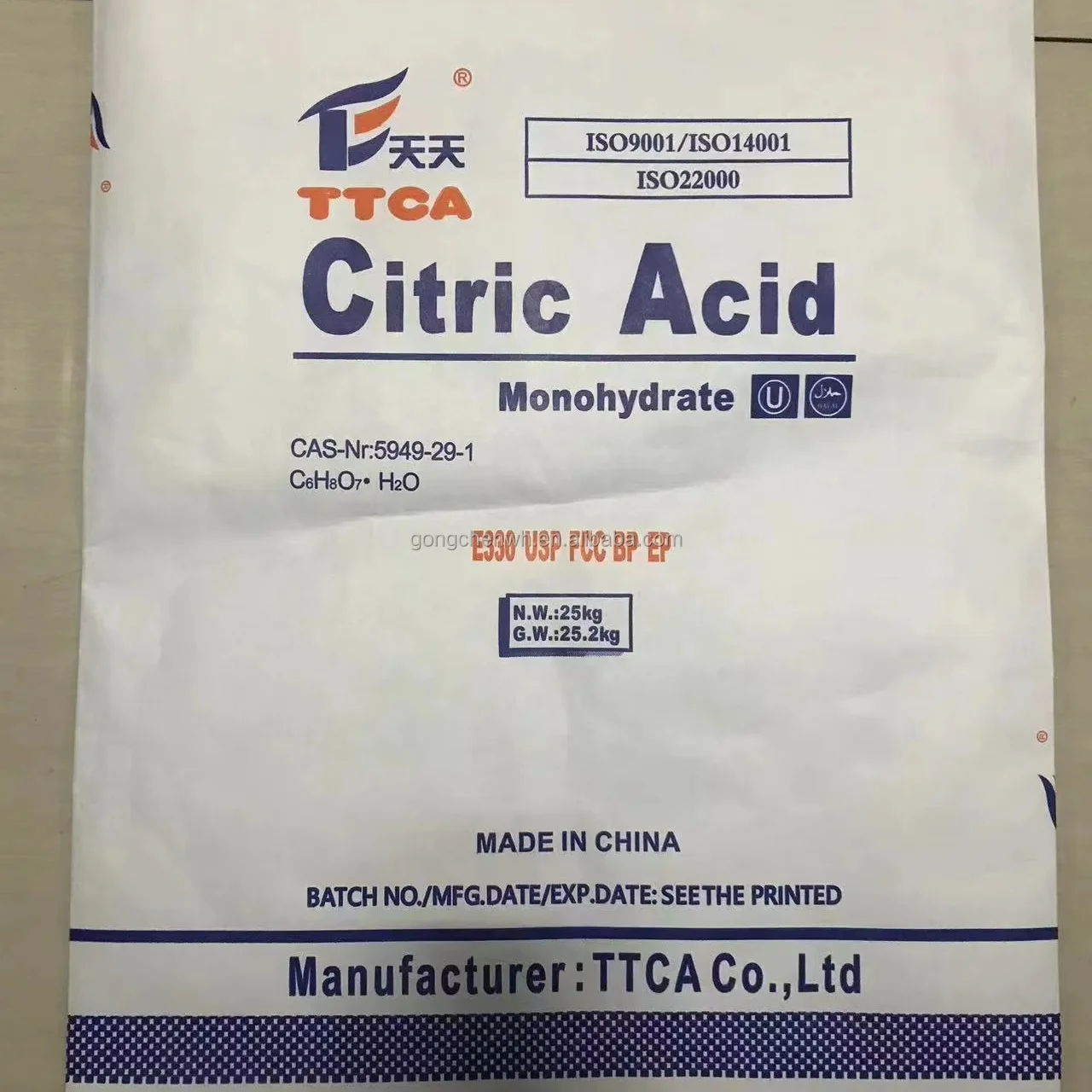 China Manufacturer food Ingredients 50-100 Mesh Food Grade Food Additives Citric Acid