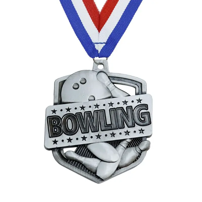 Make Ribbon-lanyard-for-medal And Trophies Mobile Medals Custom Logo Gold Key Blank Metal Sports Bowling Medal