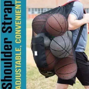 Heavy Duty Drawstring  Mesh Soccer Ball  Bags Hold Equipment For Sports Including Basketball Volleyball, Baseball