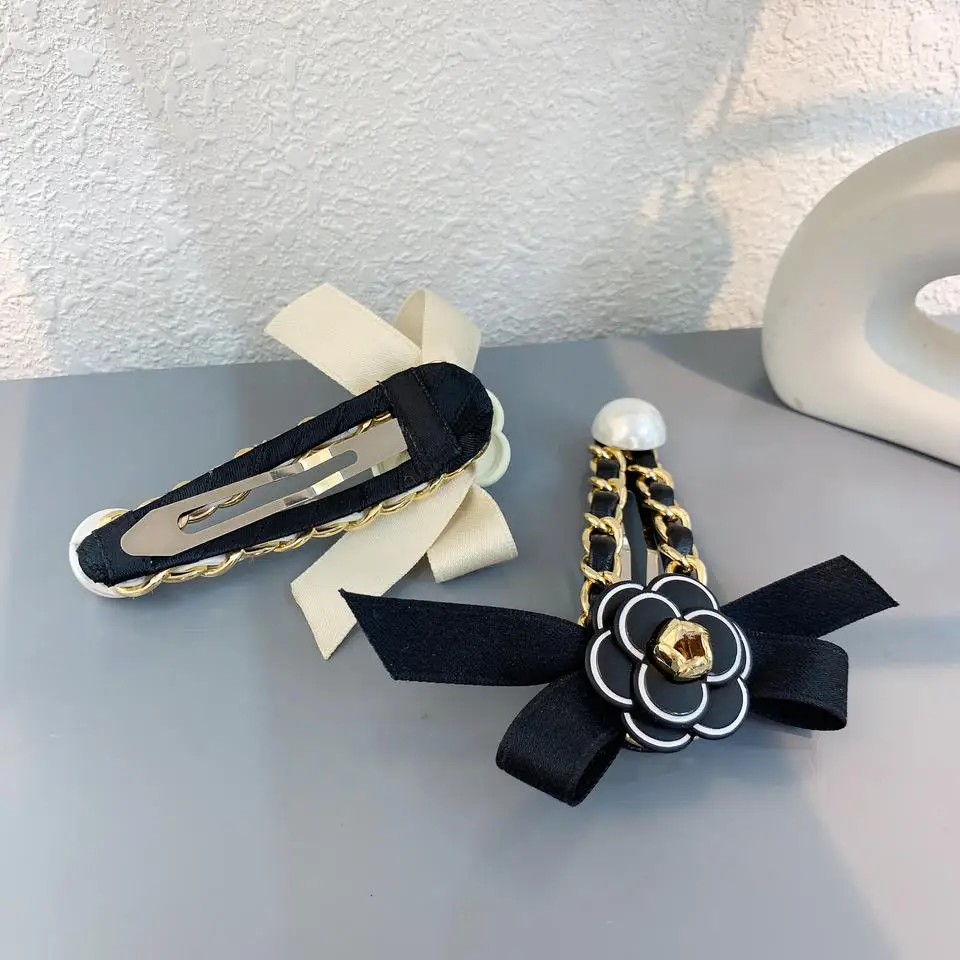 Designer Camellia Hair Clips Famous Brand Collection Hair Accessories Flower Hairgrips Hairpins Girls Fashion Headwear