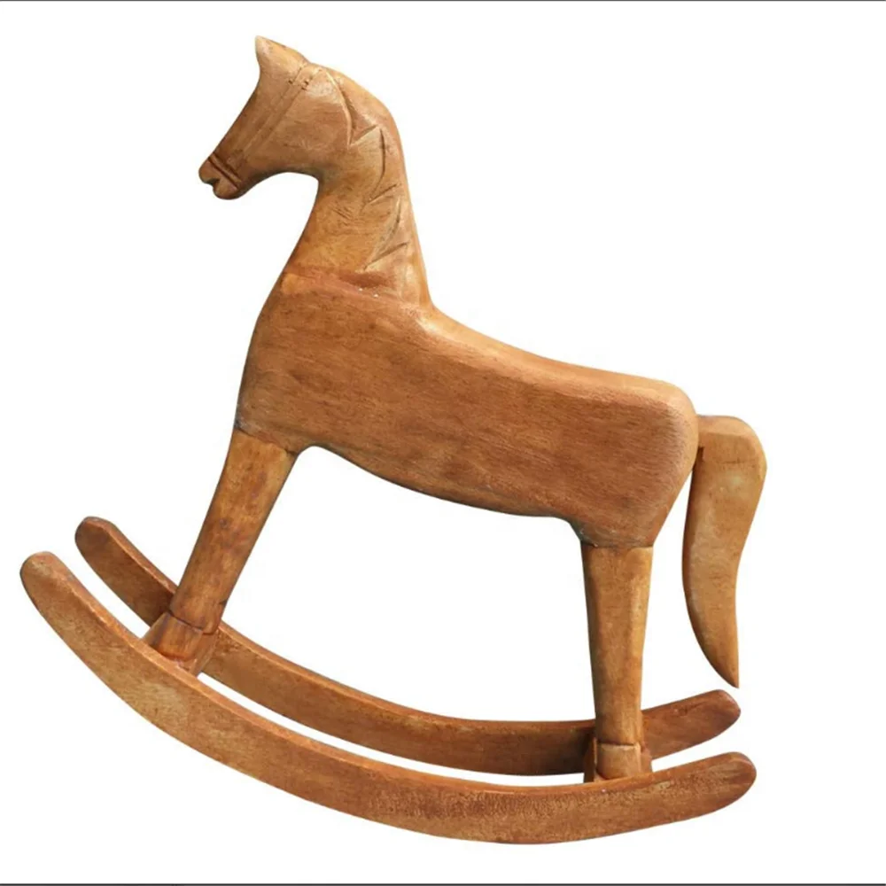 High-quality Wooden Rocking Horse Table Decoration Craft Home Art Furnishing Elegant and delicate wooden crafts for gift or home