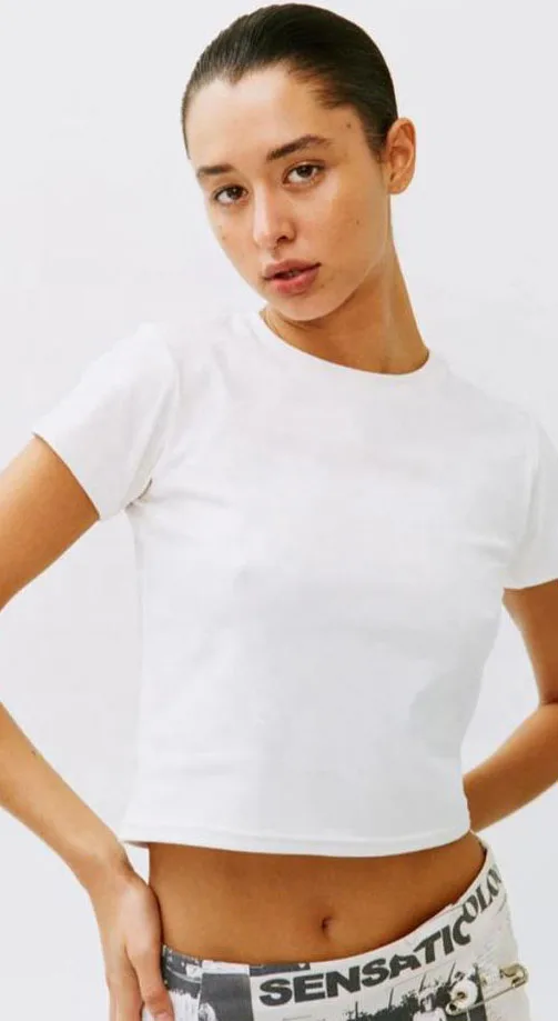 2023 Summer Baby Tee Y2k Crop tops Tee Shirt Sexy Thin Blank shirt For Woman 100% Cotton Breathable High Quality plain T-shirt