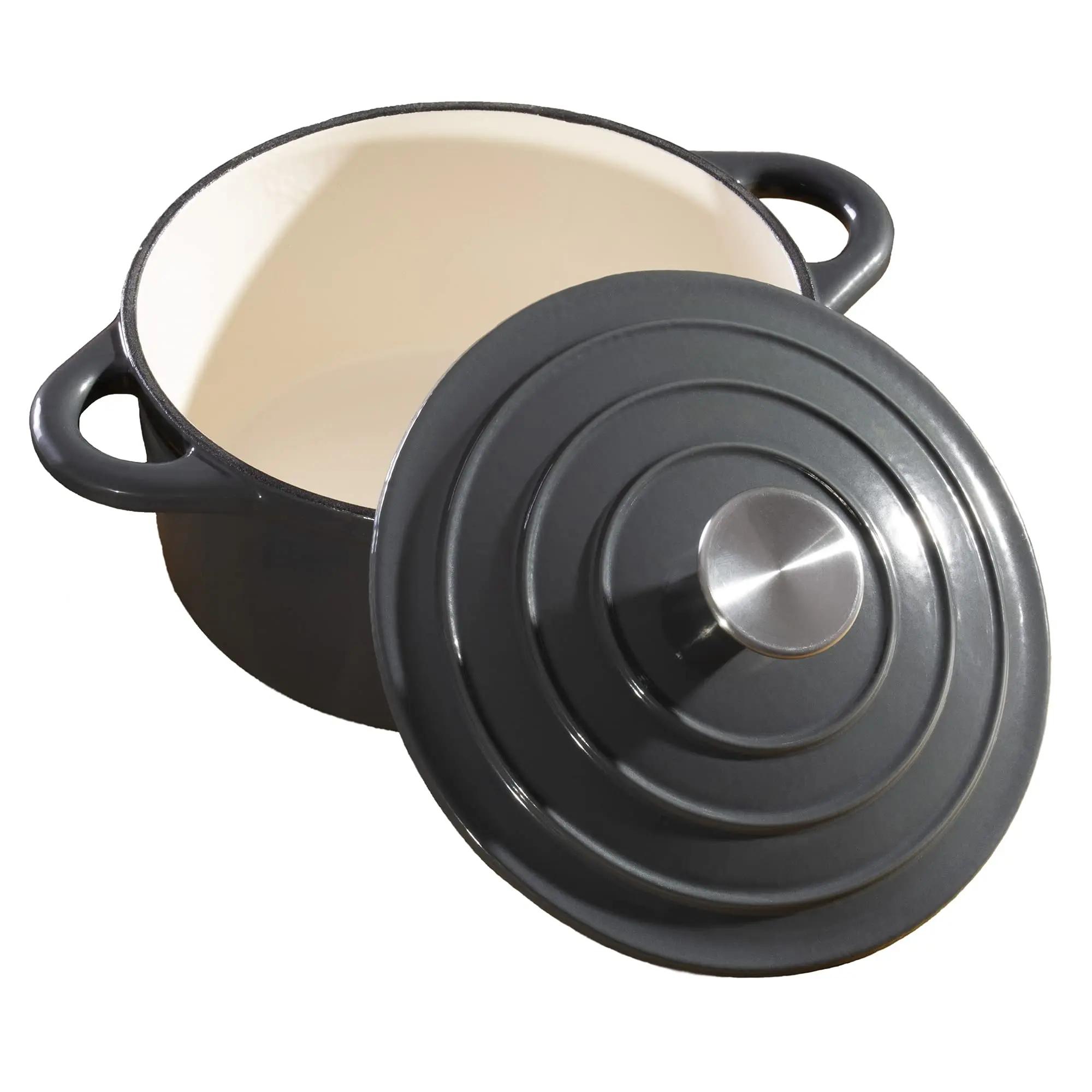 Enamel Cast Iron Dutch Oven Casserole Dish With Double Loop Handles
