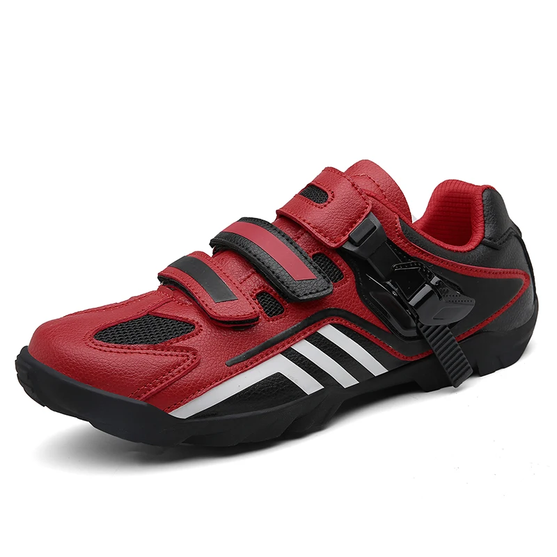 Lightweight breathable synthetic leather sports shoes for mountain anti slip bicycle manufacturers