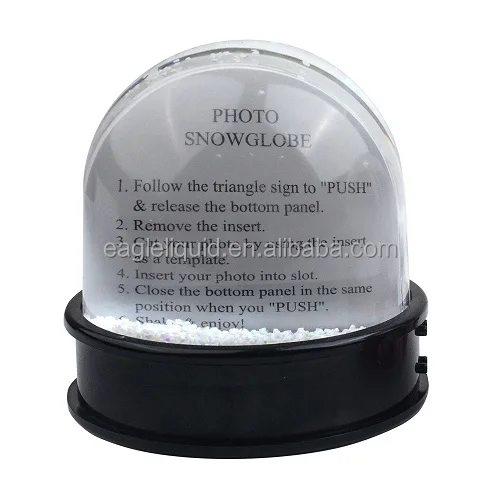 Christmas sublimation blank custom 2 sides crystal photo frame snow globe couple souvenir DIY glitter sublimation snow globe