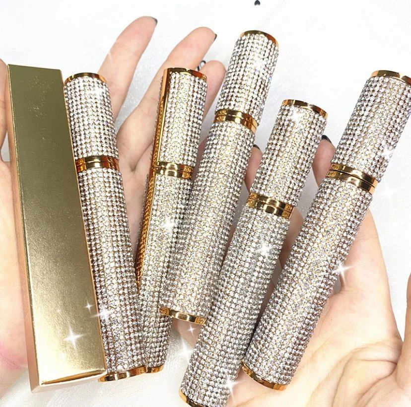 Custom diamond eye lash mascara 4D silk fiber waterproof private label with logo Mascara