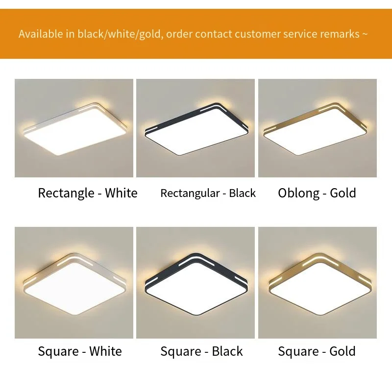 Living Room Lamp Modern Simple and Atmospheric Ultra-thin LED Ceiling Lamp Rectangular Household Hall Lighting Fixture