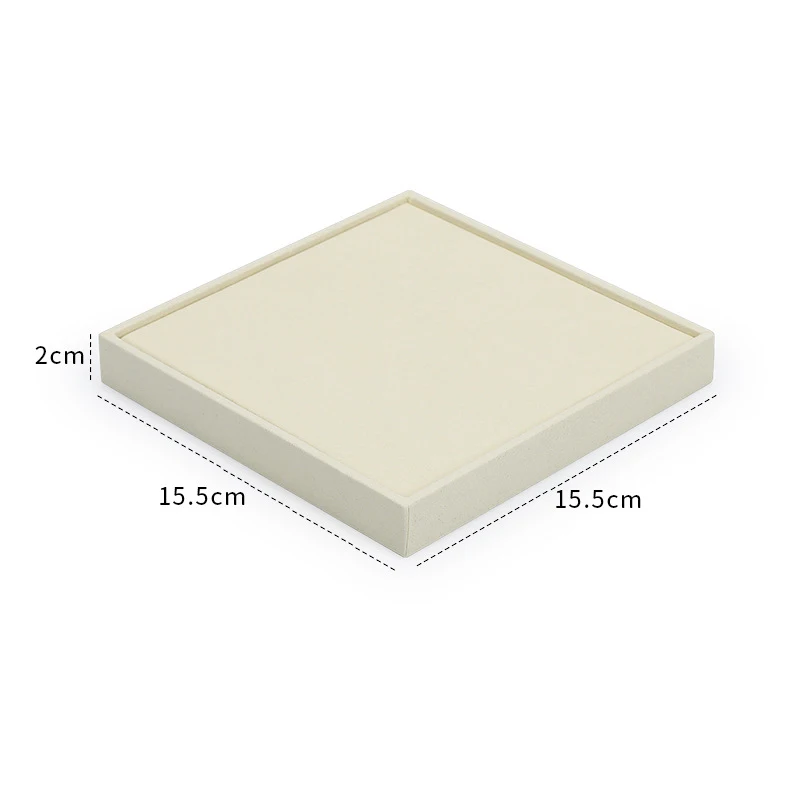 SUNDO High quality custom Microfiber material Jewellery Display Trays 16 slot metal logo printed Stackable Jewelry Tray