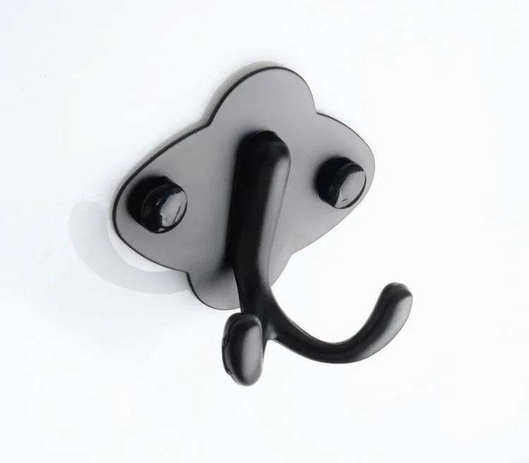 New Arrival Bathroom Accessories Cloth Hook Single Black Wall Metal Butterfly Base Hook