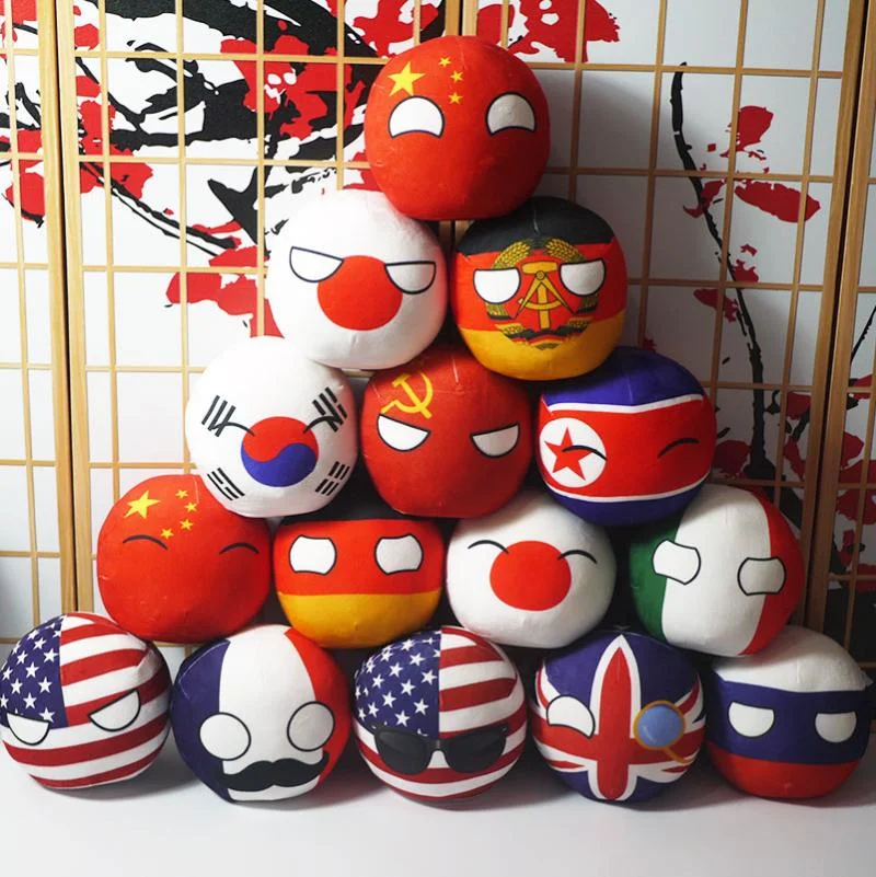2023 New Arrival Polandball USSR USA FRANCE RUSSIA UK JAPAN GERMANY CANADA Stuffed Doll Countryballs Plush Toy