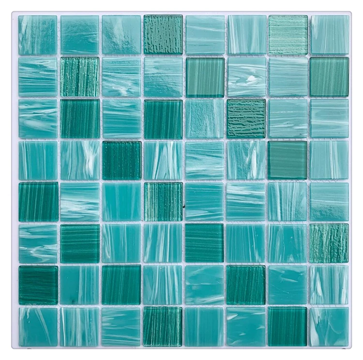 Factory Price Crystal Blue Glass Mosaic Tile for Swimming Pool