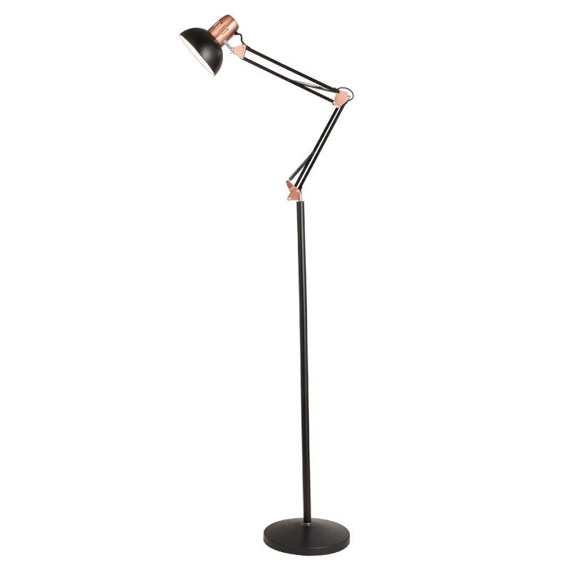 American Long-arm Metal LED Wrought Iron Table Lamp Learning Office Bedroom Mahjong Decorative Floor