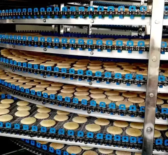 Multi-layer cooling and drying spiral tower dessert bread cake stainless steel mesh belt spiral tower conveyor machine