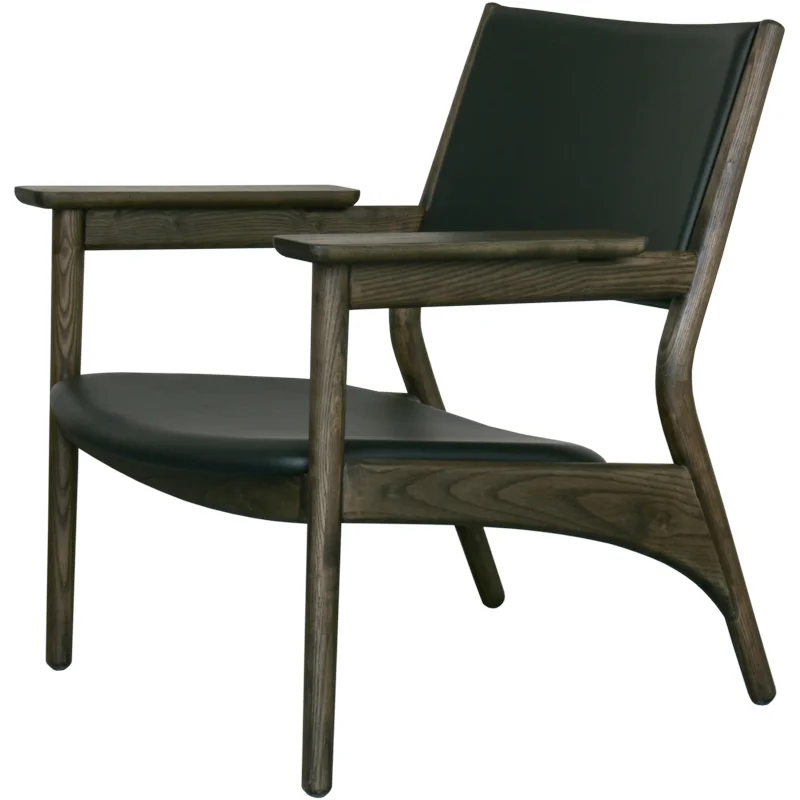 N-lc01 Chair Designer Japanese Leather Leisure Solid Wood Armchair Reception