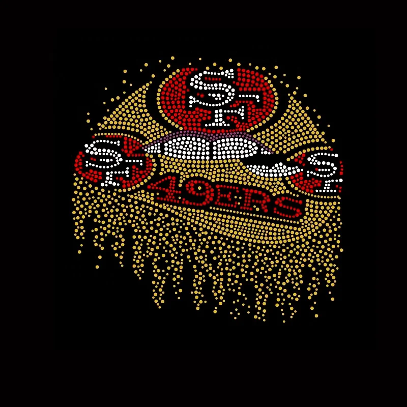 Iron on Rhinestone Heat Transfer Motif Customized Design for Garments