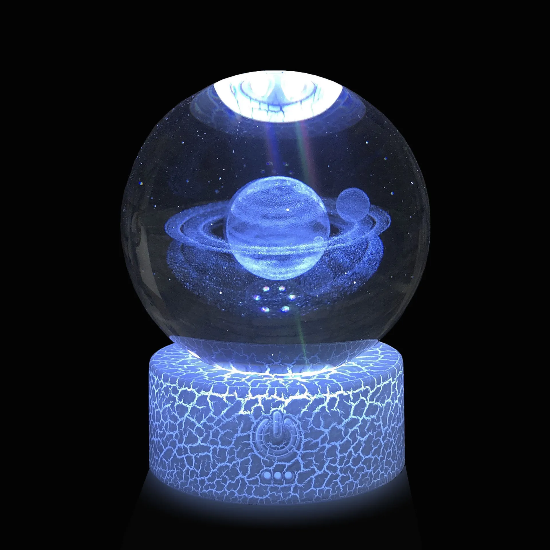 Wholesale 3d art crystal ball night lamp luminous crystal table lamp for kids birthday gift