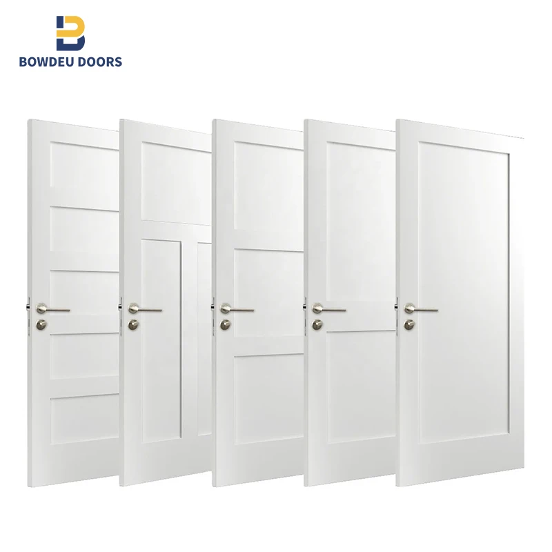 Cheap Price Prehung Wooden Internal HDF Moulded 6 Panel Interior Doors White Primer Doors Fully Finished Doors