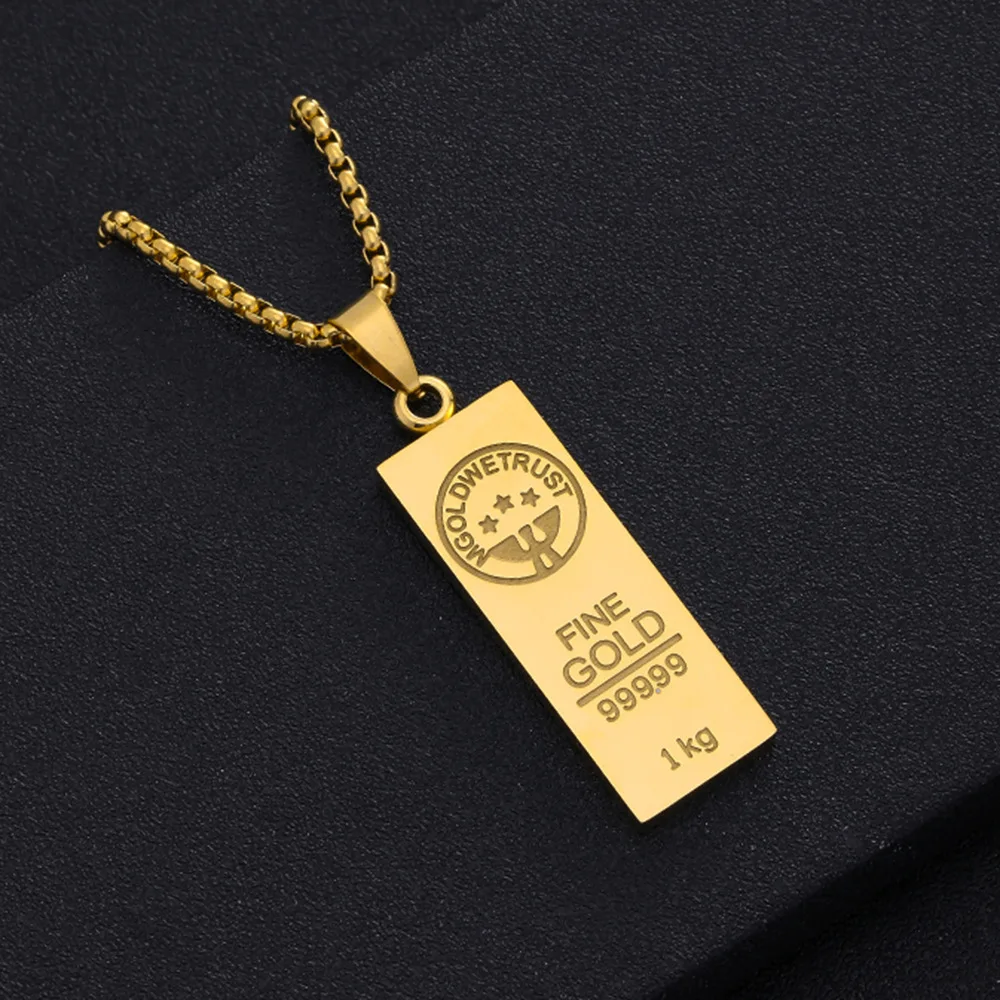 MGOLD WE TRUST Australia Gold Bullion Stainless Steel Pendant Necklace Hip Hop Jewelry