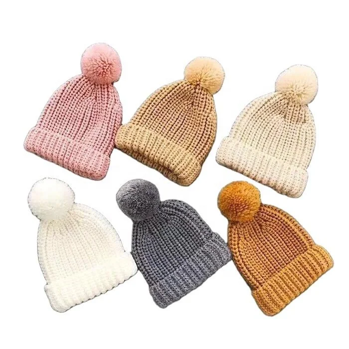 Acrylic Winter Warm Beanie Hat Plain Knitted Embossed Argyle Pattern Fleece Material Kids Daily Casual Use Manufactured Beanies