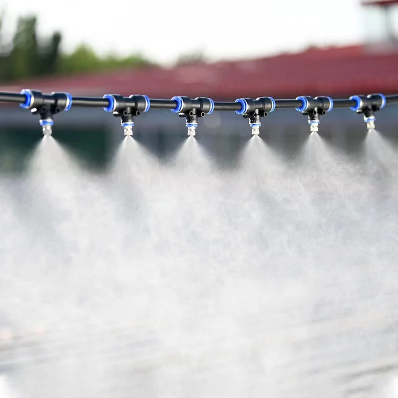 Adjustable Copper Sprayer Atomizing Kits 6-12MM OD Nozzles+T Connectors for Misting Watering Plant Devices