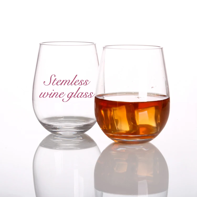Unbreakable Tritan Drinking Red Wine Glass Polycarbonate Wine Glasses Plastic Stemless Heavy Duty Wine Glass