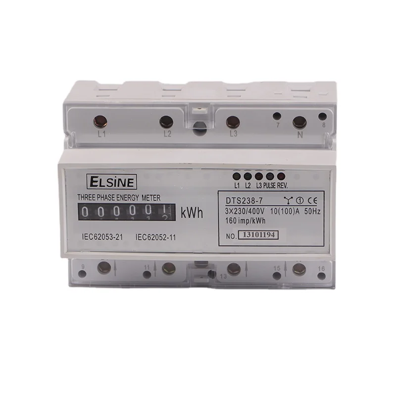 DDS238-7 mechanical lcd display Three phase din rail type watt hour energy meter