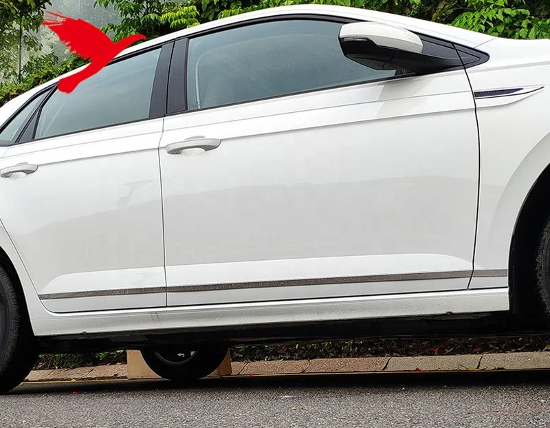 Car Accessories Exterior Side Panel Door Body Molding Trim Stainless Steel Chrome 4PCS For VW Polo MK6 2019-2020