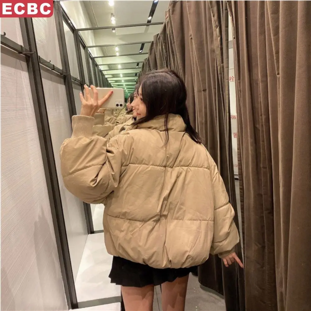 Autumn Winter New Products Street Fashion Casual All-Match Quilt Down Jacket Loose Bread Coat Cotton Zipper Puff Jacket Woman