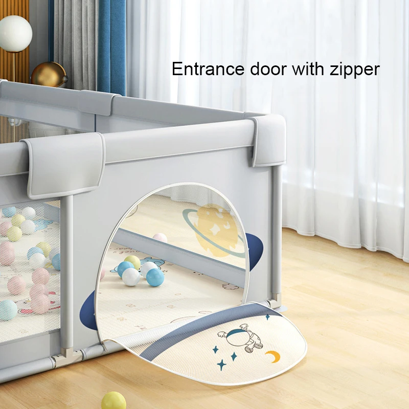 Astronaut Pattern Baby Game Fence With Balls For Living Room Safety Toddler Walk Indoor Playpen