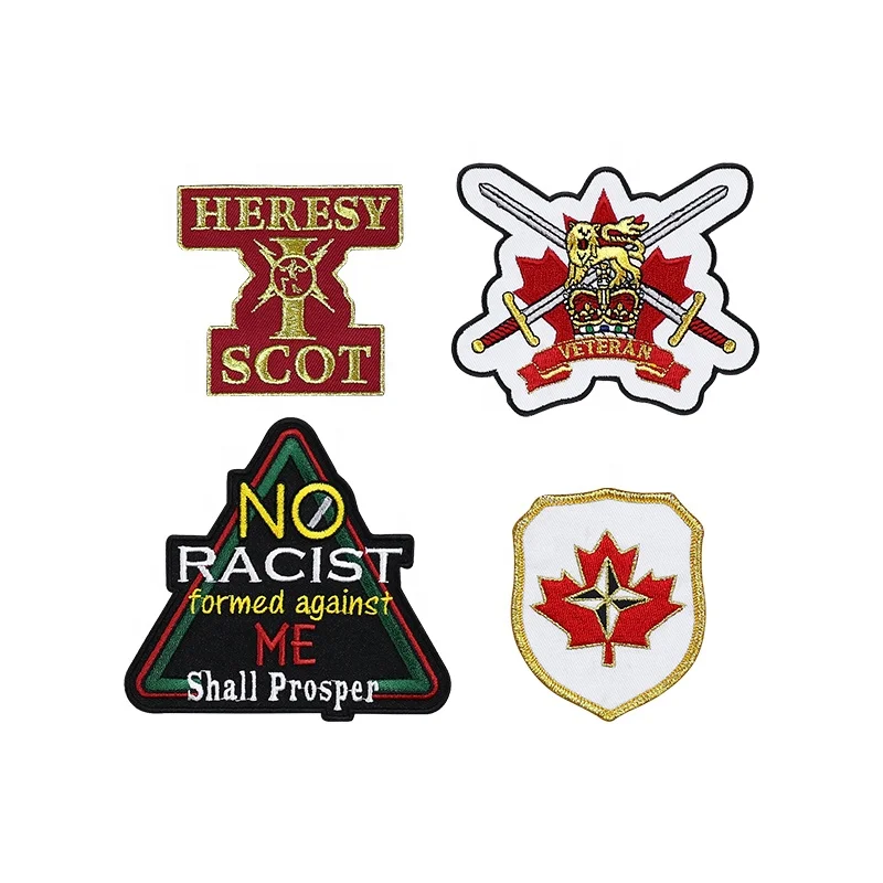 Factory Wholesale Embroidered Badges iron on sew on clothing patches custom chenille embroidery patch