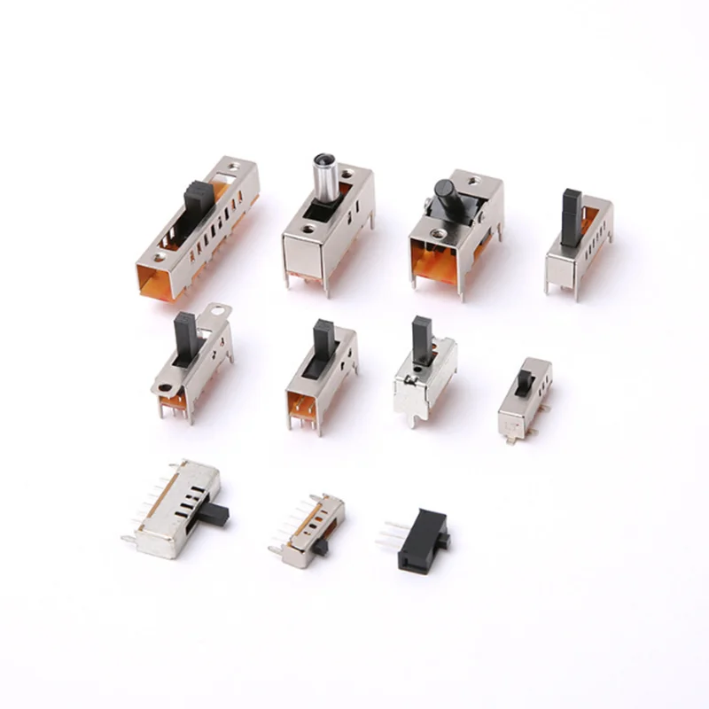 4p7t recessed slide switch right angle smd knob height-4mm,8 pin 2p3t 3 position slide switches