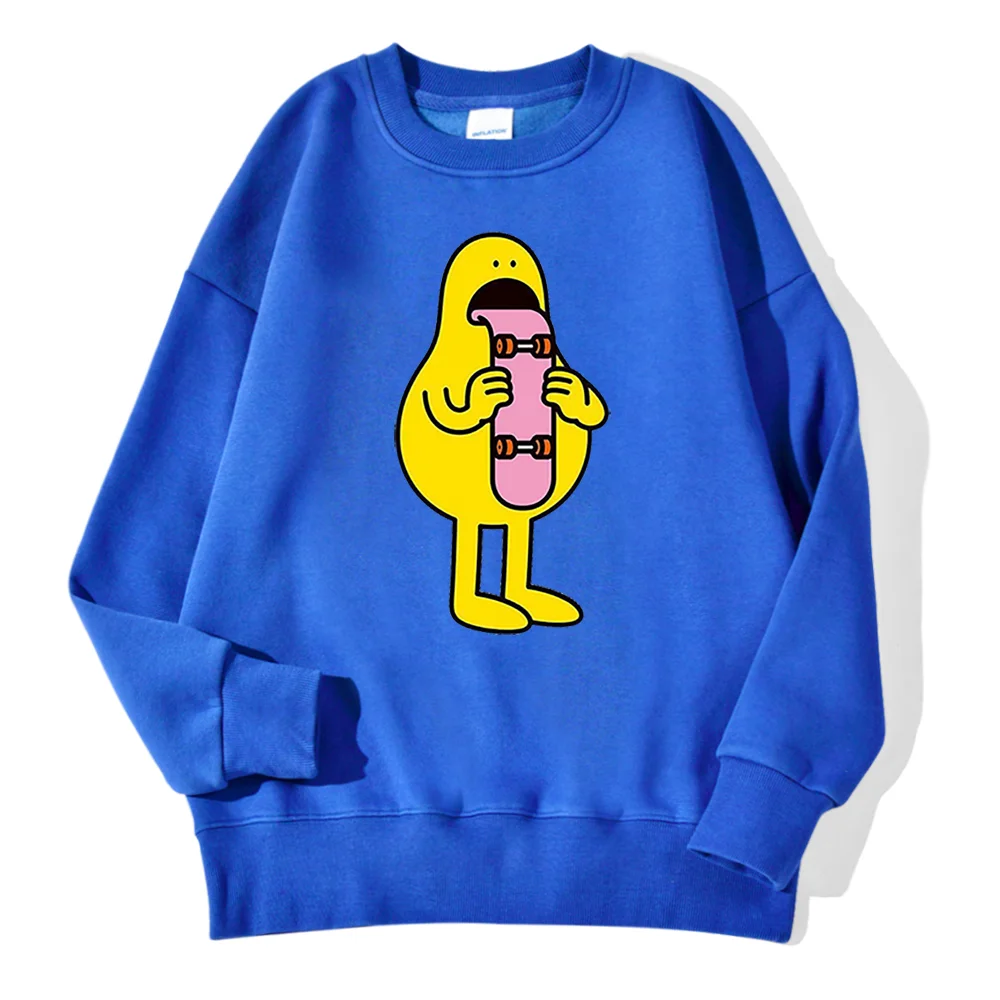 Funny Skateboard Tongue Print Warm Women Sweatshirt Oversized Warm O-Neck Hoodie 2020 Female Aesthetic Fashion Pullover Hoodies