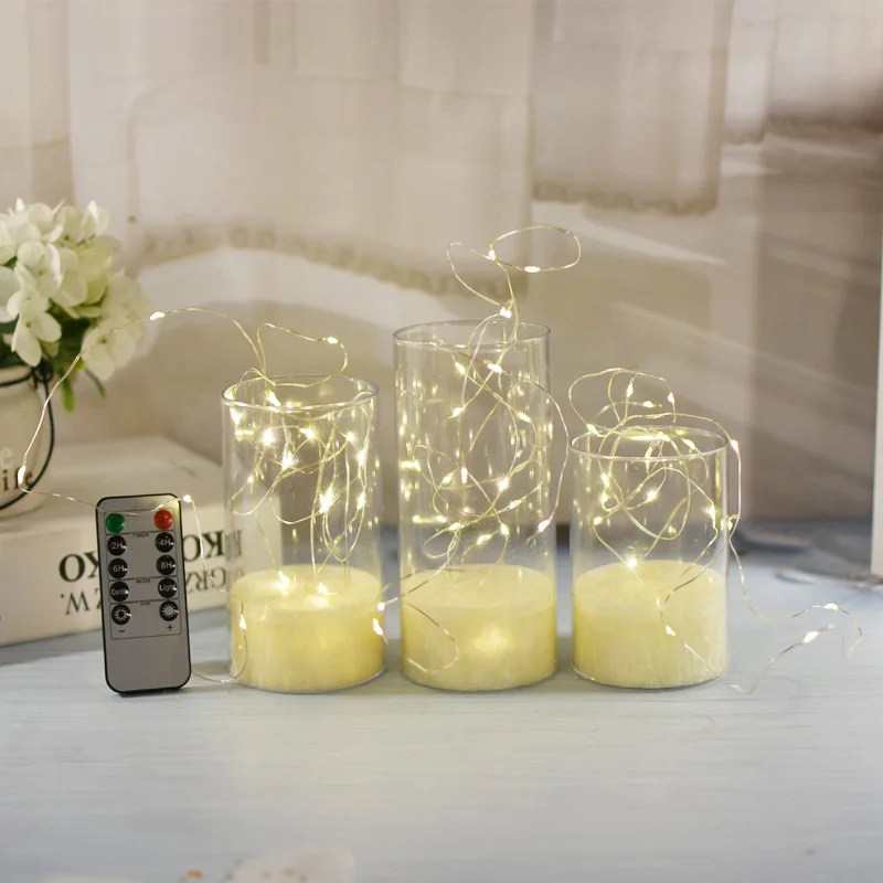 Amazon Bestseller Eco-friendly Flameless LED Pillar Candles with Acrylic Casing Perfect for Elegant Home and Fireplace Setting