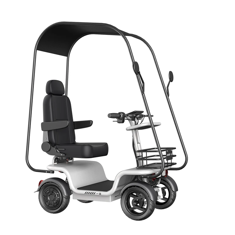 4 Wheel Disabled Electric Mobility Scooters With Canopy Protects Four Wheel Electric Vehicle