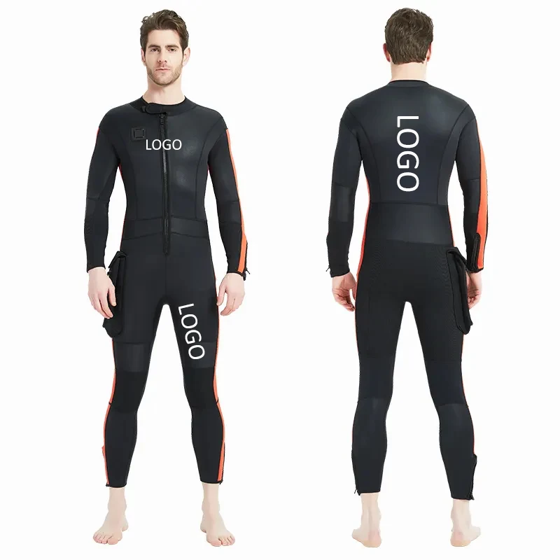 Triathlon suit rescue freediving swimming diving elastic movement 3mm 5mm neoprene fabric surfing chest zip wetsuit men surf