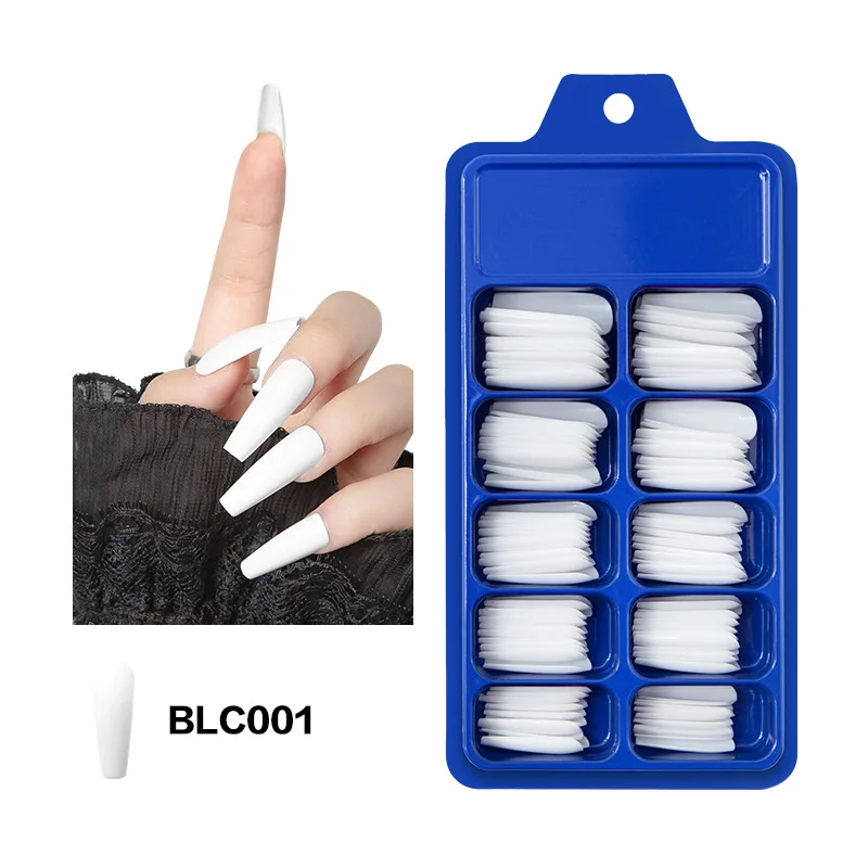 100 Pcs/box Multicolor Press On Nails Pure Color Series Full Cover Ballet False Nail Tips Long Extension Artificial Nails